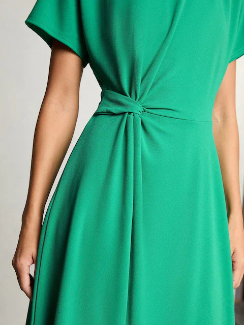 Lipsy Green Knot Side Midi Dress