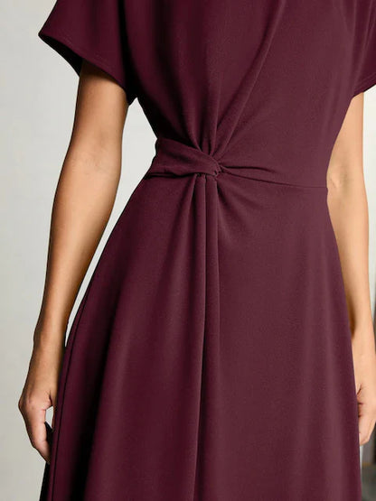 Lipsy Burgundy Red Knot Side Midi Dress